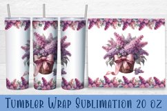 White lilac flowers Tumbler Wrap Sublimation | Floral Product Image 1