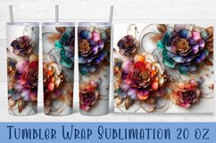 Stained glass tumbler wrap | Flower stained glass tumbler Product Image 1