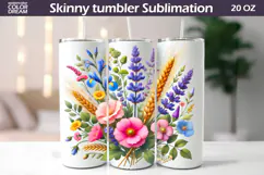 Pastel Wildflowers Clipart | Wildflowers Sublimation Product Image 4