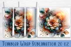 Stained glass tumbler wrap | Flower stained glass tumbler Product Image 1