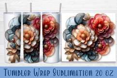 Stained glass tumbler wrap | Flower stained glass tumbler Product Image 1