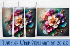 Stained glass tumbler wrap | Flower stained glass tumbler Product Image 1