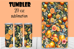 Watercolor flowers in a tumbler, flowers and fruits Product Image 1