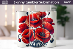 Wildflowers Tumbler Wrap | Poppy Tumbler Sublimation Product Image 1