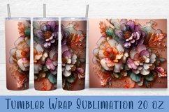 Stained glass tumbler wrap | Flower stained glass tumbler Product Image 1
