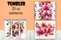 Watercolor flowers, tropical, roses tumbler Product Image 1