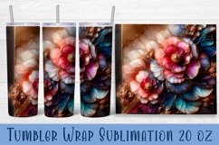 Stained glass tumbler wrap | Flower stained glass tumbler Product Image 1