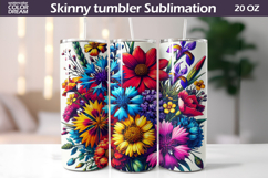 Wildflowers Tumbler Wrap | Floral Tumbler Sublimation Product Image 1