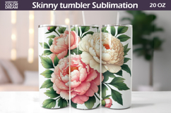 Wildflowers Tumbler Wrap | Peony Tumbler Sublimation Product Image 1