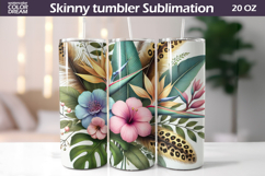 Tropical Flowers Tumbler Wrap | Pastel Floral Tumbler Product Image 1