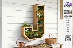 Wooden Flower Wall Letter Laser Cut | 3D Layered Letter SVG Product Image 1