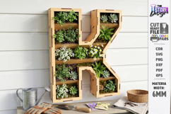 Wooden Flower Wall Letter Laser Cut | 3D Layered Letter SVG Product Image 1