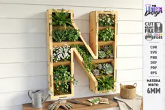 Wooden Flower Wall Letter Laser Cut | 3D Layered Letter SVG Product Image 1