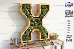 Wooden Flower Wall Letter Laser Cut | 3D Layered Letter SVG Product Image 1