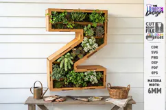 Wooden Flower Wall Letter Laser Cut | 3D Layered Letter SVG Product Image 1