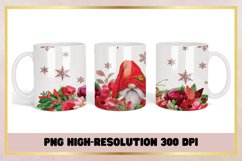 Flowers Watercolor Christmas coffee mug wrap Product Image 1
