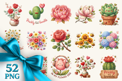 Flowers clipart printable sublimation bundle png Product Image 1