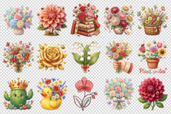 Flowers clipart printable sublimation bundle png Product Image 2