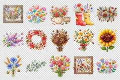 Flowers clipart printable sublimation bundle png Product Image 2