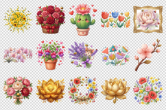 Flowers clipart printable sublimation bundle png Product Image 3