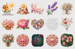 Flowers clipart printable sublimation bundle png Product Image 3