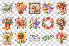 Flowers clipart printable sublimation bundle png Product Image 4