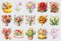 Flowers clipart printable sublimation bundle png Product Image 4