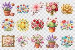 Flowers clipart printable sublimation bundle png Product Image 4