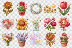 Flowers clipart printable sublimation bundle png Product Image 4