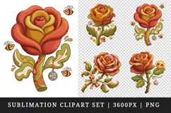 Flowers clipart printable sublimation design png Product Image 1