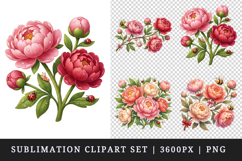 Flowers clipart printable sublimation design png Product Image 1