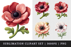 Flowers clipart printable sublimation design png Product Image 1