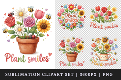 Flowers clipart printable sublimation design png Product Image 1