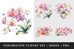 Flowers clipart printable sublimation design png Product Image 1