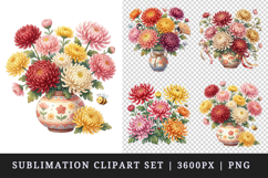 Flowers clipart printable sublimation design png Product Image 1