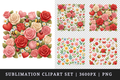 Flowers clipart printable sublimation design png Product Image 1