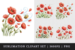 Flowers clipart printable sublimation design png Product Image 1