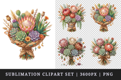 Flowers clipart printable sublimation design png Product Image 1