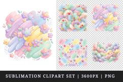 Flowers clipart printable sublimation design png Product Image 1