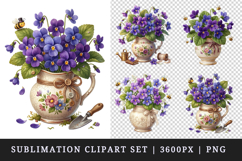 Flowers clipart printable sublimation design png Product Image 1