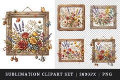 Flowers clipart printable sublimation design png Product Image 1