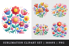 Flowers clipart printable sublimation design png Product Image 1