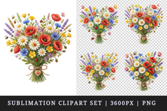 Flowers clipart printable sublimation design png Product Image 1