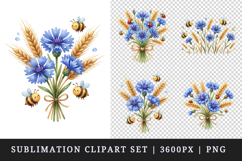 Flowers clipart printable sublimation design png Product Image 1