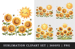 Flowers clipart printable sublimation design png Product Image 1