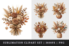 Flowers clipart printable sublimation design png Product Image 1