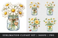 Flowers clipart printable sublimation design png Product Image 1
