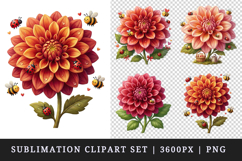 Flowers clipart printable sublimation design png Product Image 1