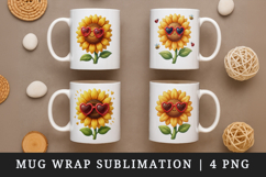 Flowers mug wrap printable sublimation design Product Image 1