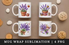 Flowers mug wrap printable sublimation design Product Image 1